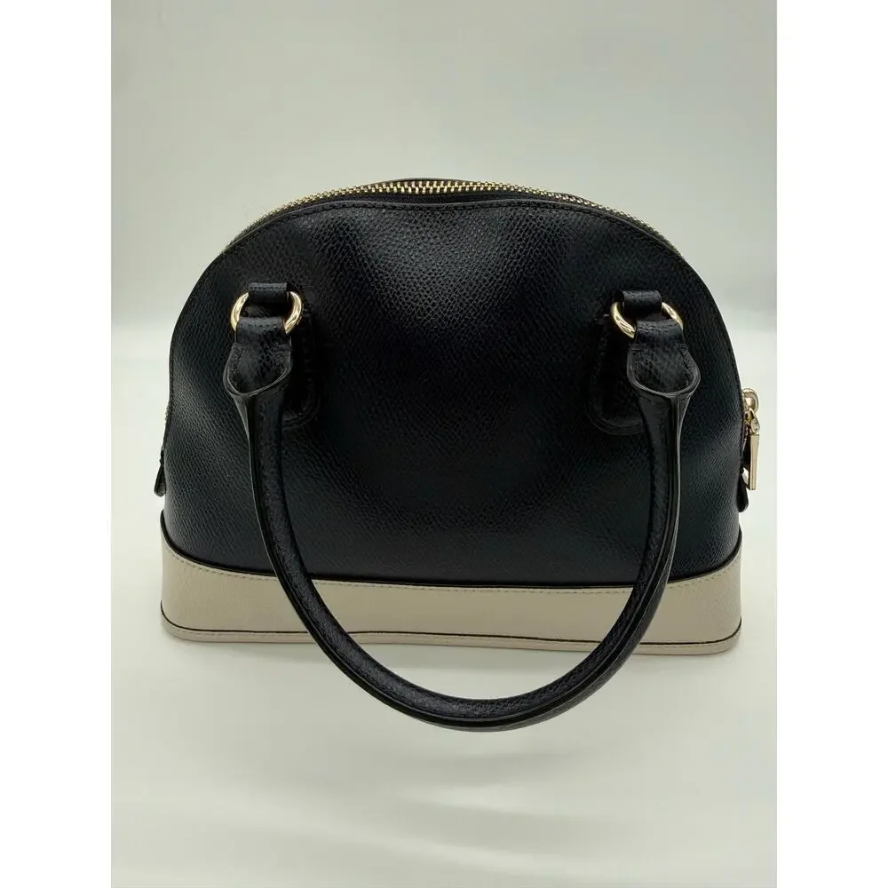 Coach Mini Cora Domed Satchel Midnight Navy Chalk Leather Crossbody F34517⁠